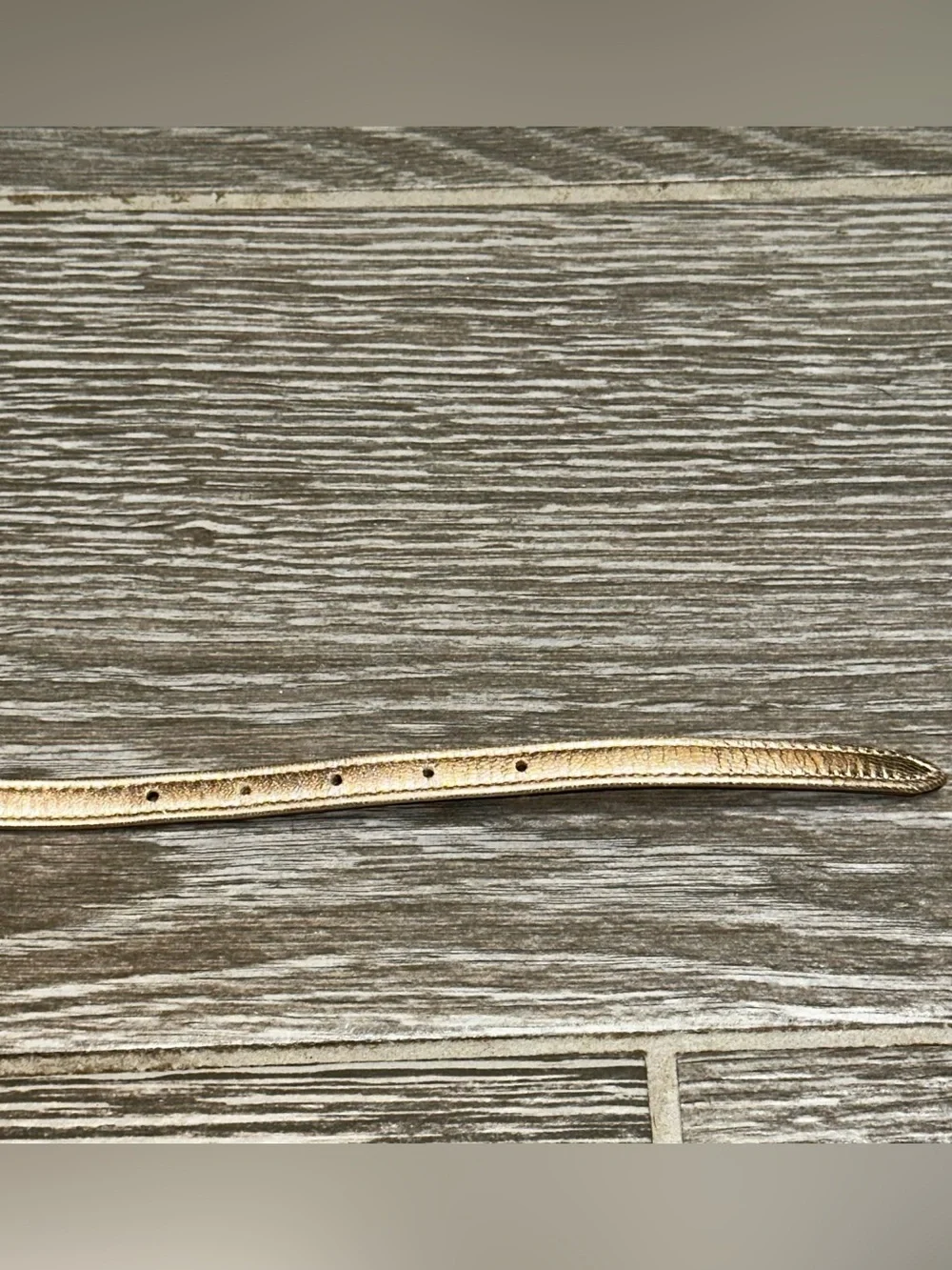 J.CREW Rose Gold Metallic Leather Skinny Leather Belt Women M Adjustable Classic - Picture 5 of 7